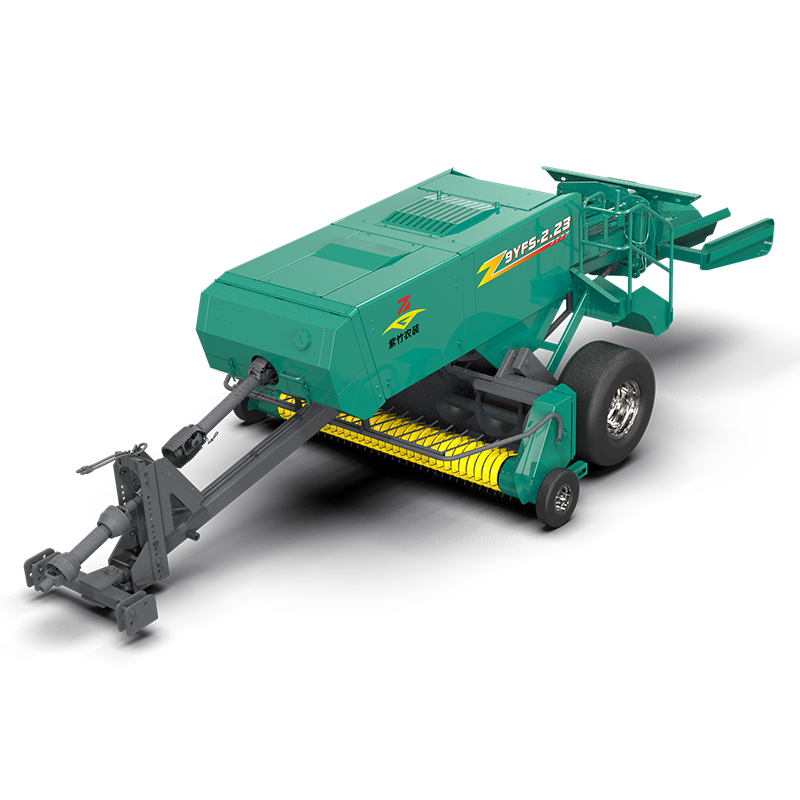  Picking width: 2230mm Supporting power: ≥50KW Overall dimensions: 7250*2950*1840mm Total weight: 3340kg Knotter type: D-type Number of knotters: 3 Picking device structure type: spring-loaded tine type Compression chamber cross-sectional dimensions: 560*380mm Reciprocating frequency of the baling piston: 90r/min