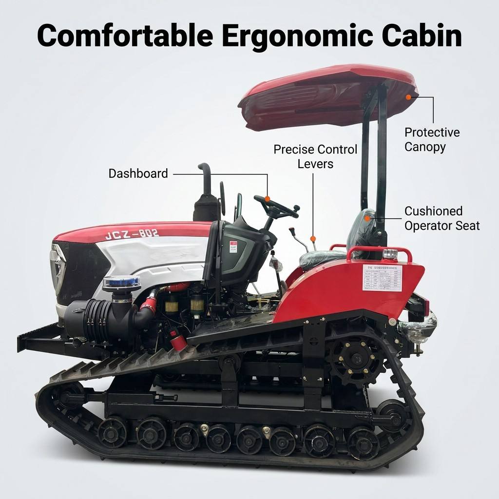 Dual-purpose crawler tractor for both water and dry land use (80 HP)