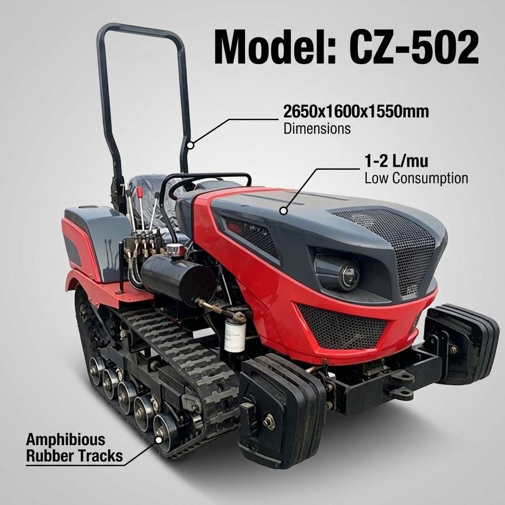 Dual-purpose crawler tractor for both water and land use (50 HP) - Image 6