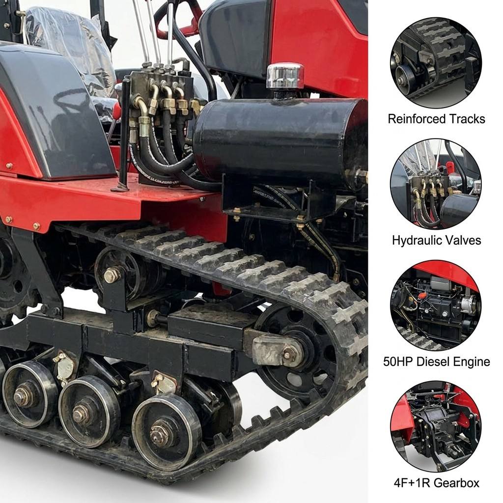 Dual-purpose crawler tractor for both water and land use (50 HP) - Image 7