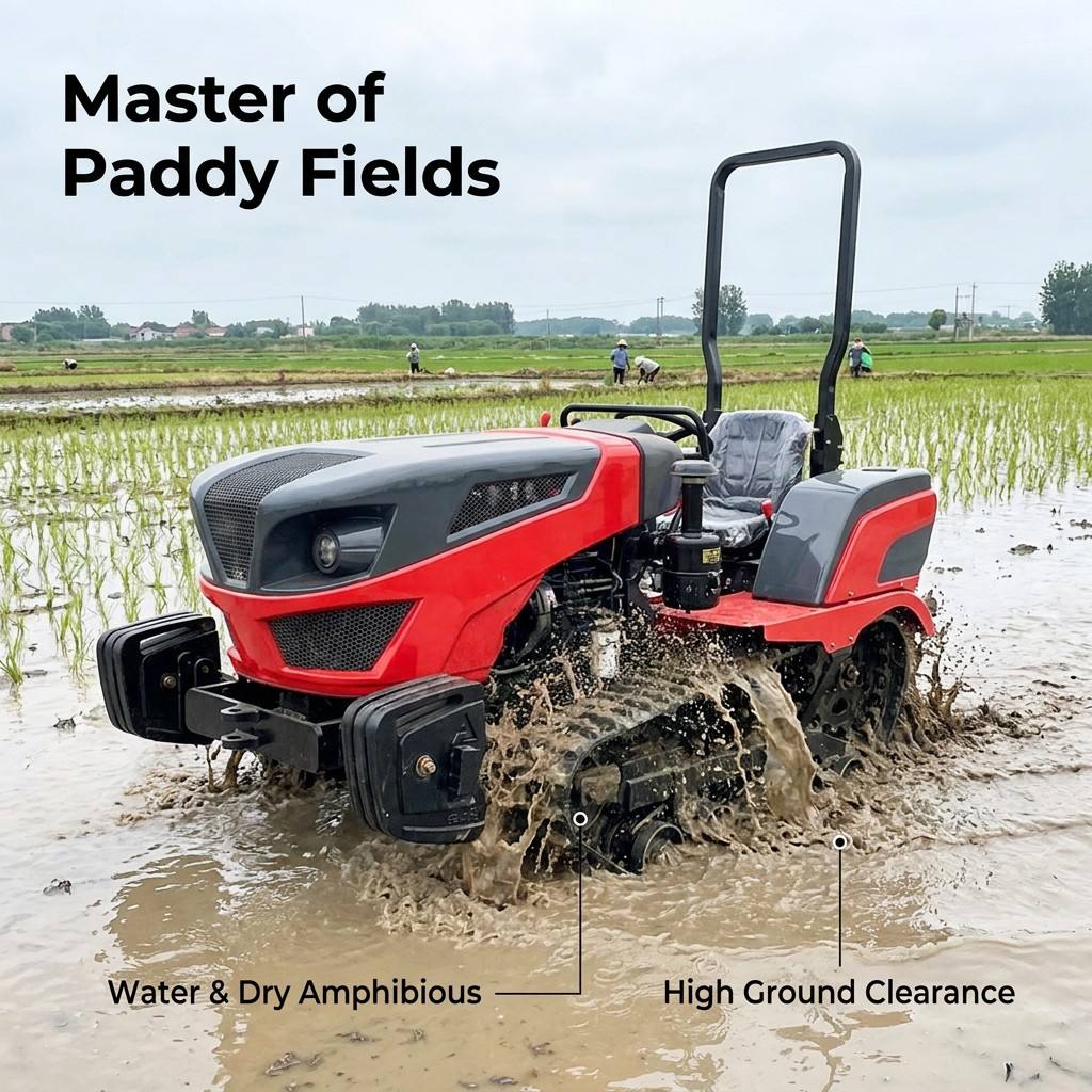 Dual-purpose crawler tractor for both water and land use (50 HP) - Image 4
