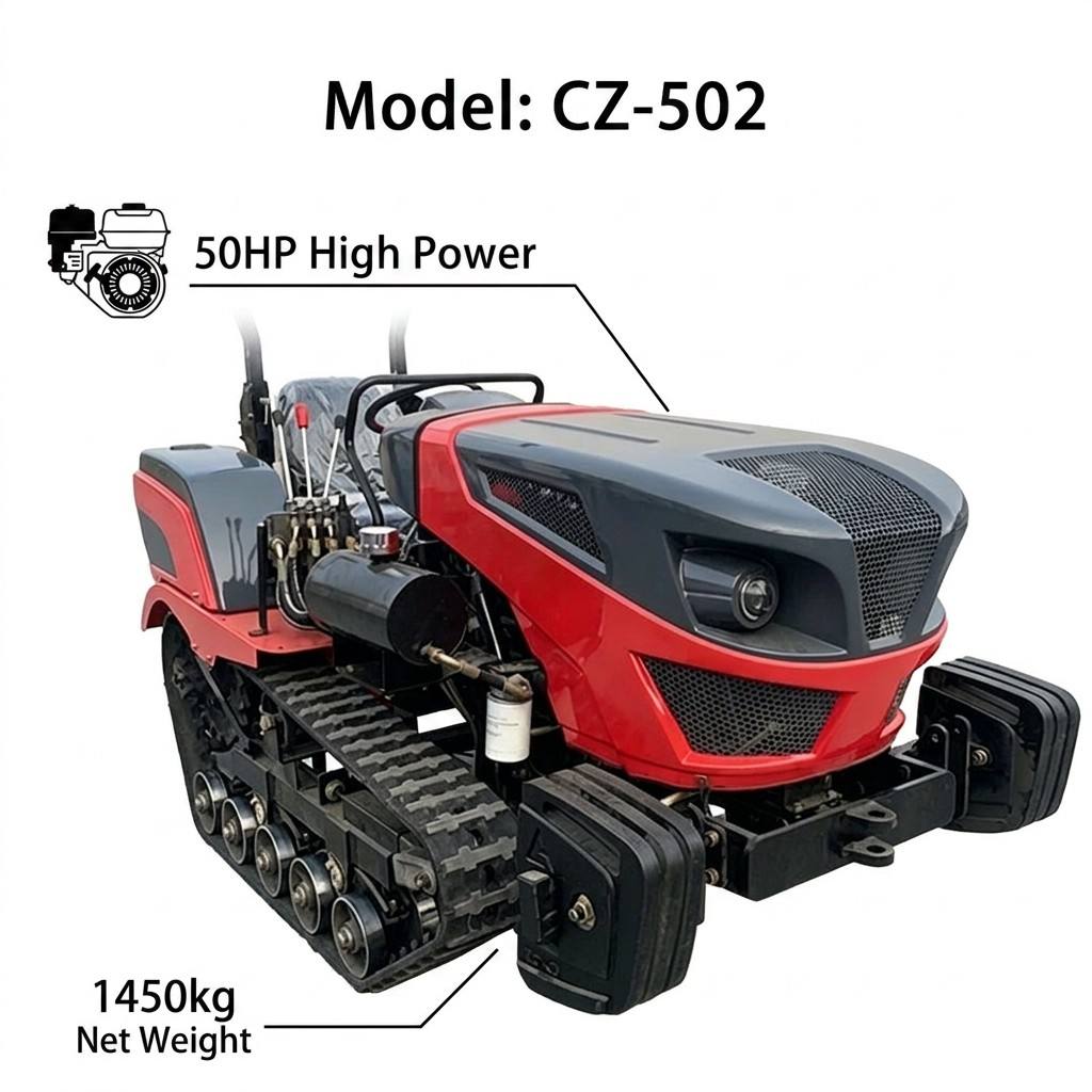 Dual-purpose crawler tractor for both water and land use (50 HP)